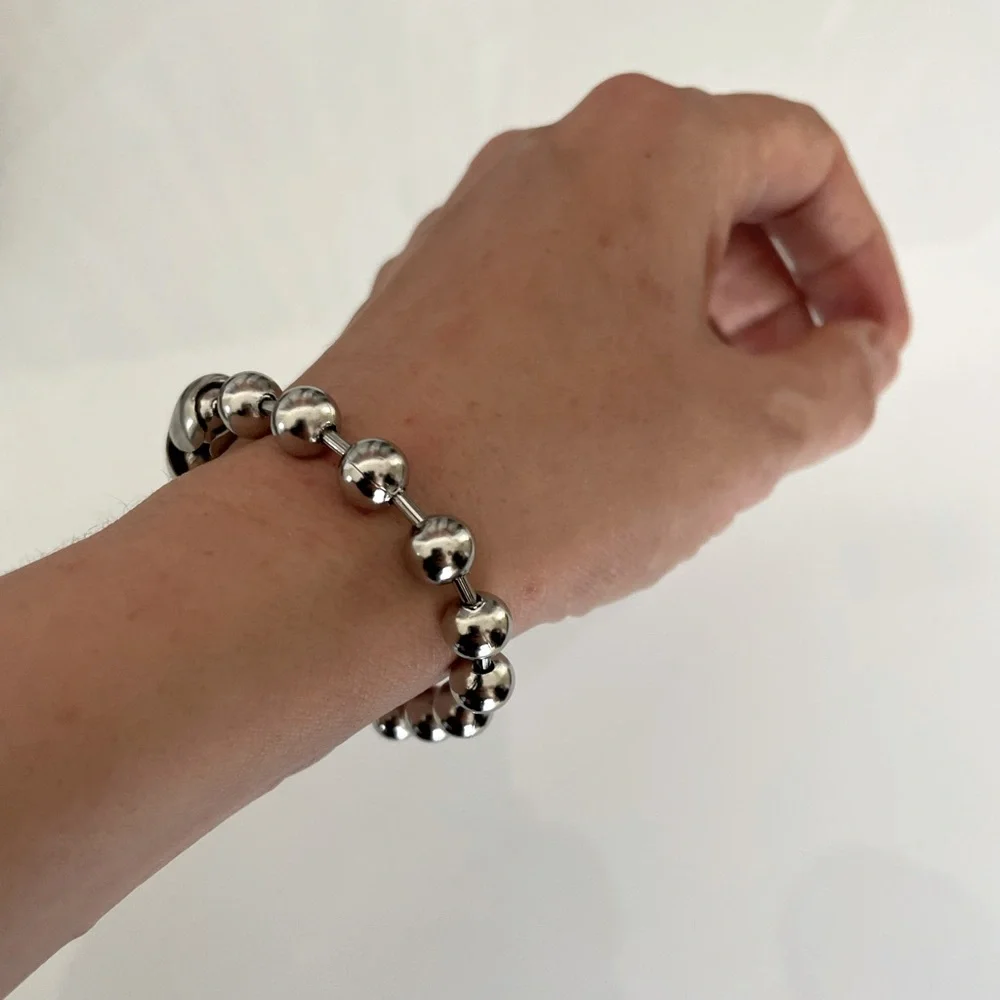 Silver Metal Beaded Bracelet jewelry